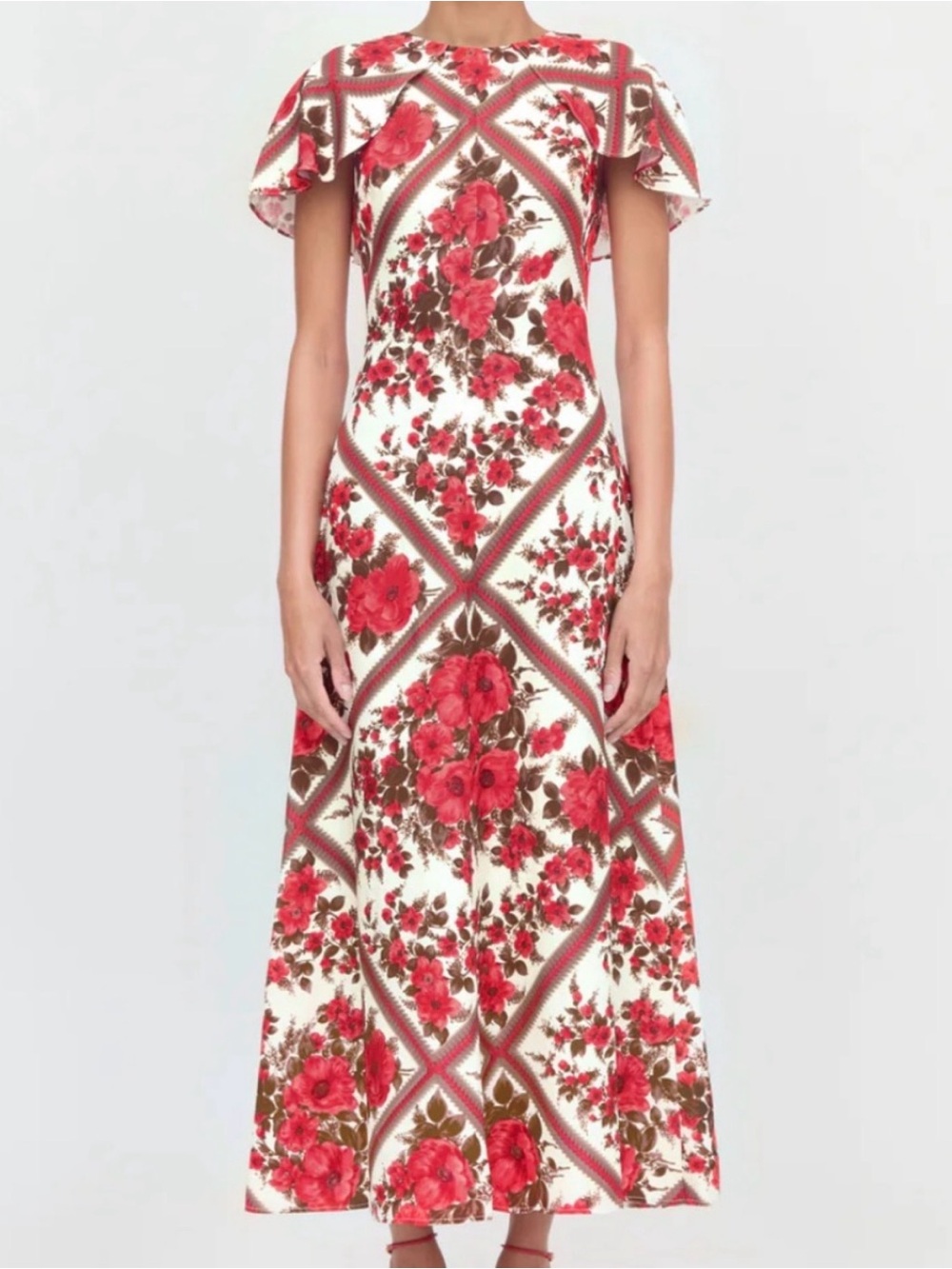 Hill House Scarlet Rose Floral Maxi Dress with Red Rose Print S NWOT